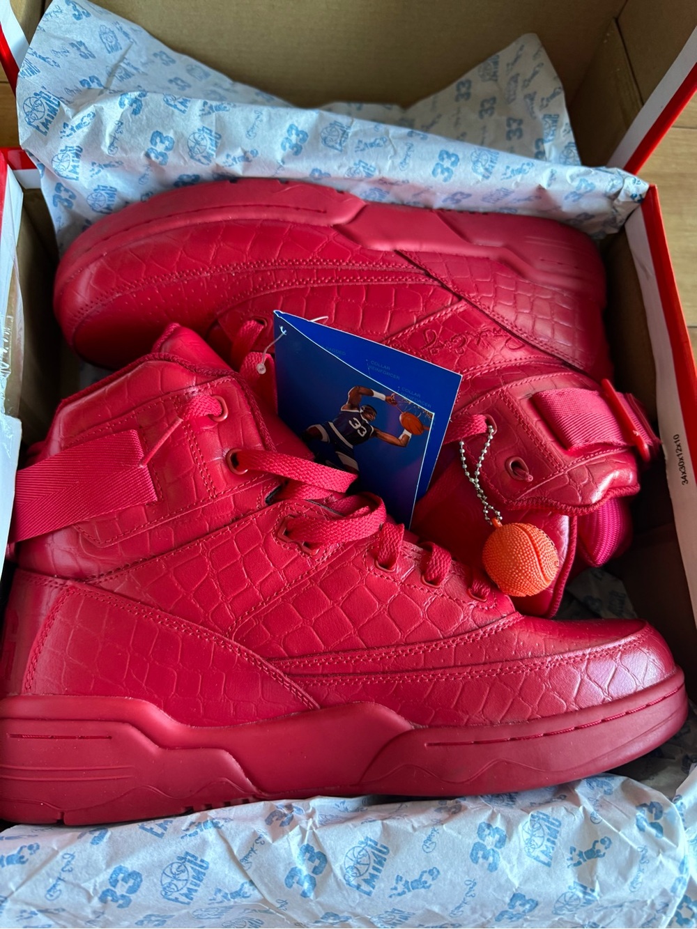 Patrick Ewing Red High-Top Men's Sneakers - Picture 2 of 9